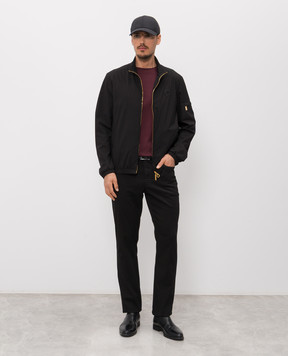 Stefano Ricci Черная куртка с нашивкой эмблемы M6J4100010PL001HSAC64