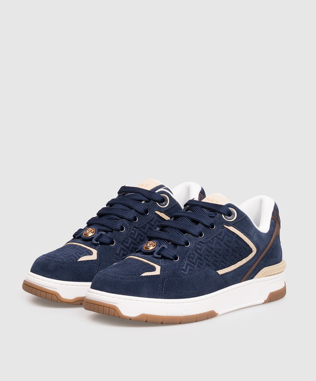 Versace Синие замшевые кроссовки Biggie Basket 10256551A18539 изображение 2