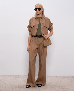 Brunello Cucinelli Коричневая джинсовая куртка с цепочкой мониль MB1257801