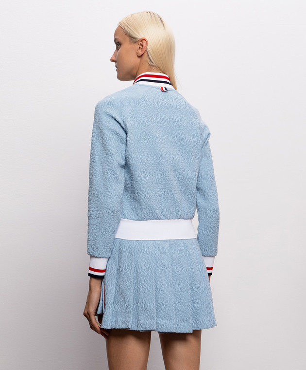Thom Browne Блакитна спортивна куртка з нашивкою логотипа FJT436AJ0194 зображення 4