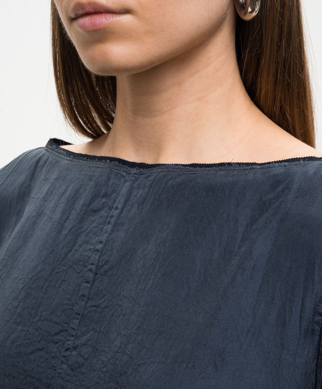 Marc Le Bihan Синя сукня із шовку з ефектом жатки 2119 зображення 5