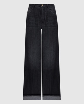 Max Mara Черные джинсы Lusso с отворотами LUSSO