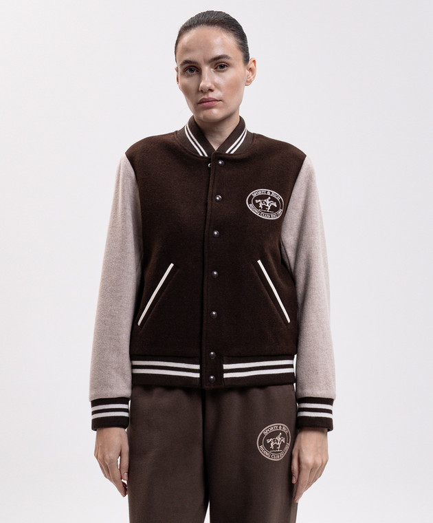 Sporty & Rich Коричневый бомбер Diana из шерсти OW00783244BR39 изображение 3