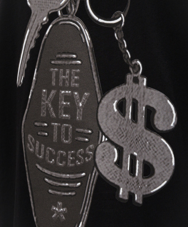 Comme des Fuckdown Чорна футболка з принтом FMS6CFABM01998 зображення 5