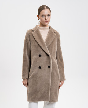Max Mara Бежеве двобортне пальто Roseto з вовною альпаки ROSETO