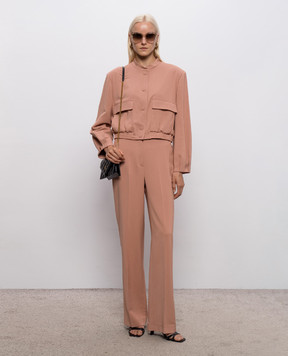 Twinset Розовые брюки с фактурным логотипом 262TP268G