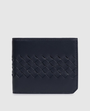 Bottega Veneta Синий кожаный портмоне Intrecciato Piccolo 805654V2BEA