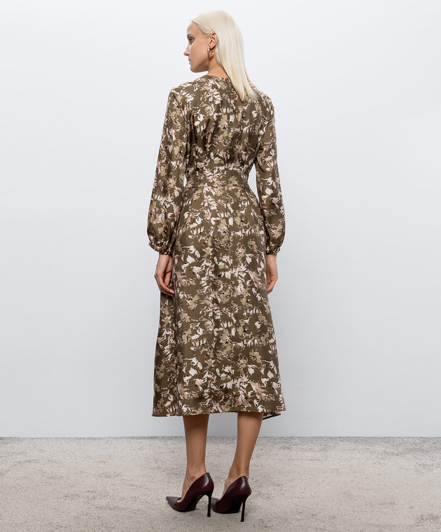 Max Mara Сукня COCCOLE із шовку кольору хакі MXMCOCCOLE зображення 3