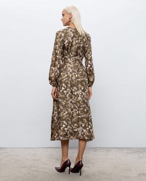 Max Mara Сукня COCCOLE із шовку кольору хакі MXMCOCCOLE