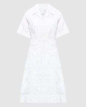 3.1 Phillip Lim Біла сукня-сорочка з квітковим візерунком S26291083TFE