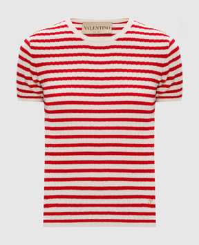 Valentino Белый топ в полоску 8B3KC71WA36