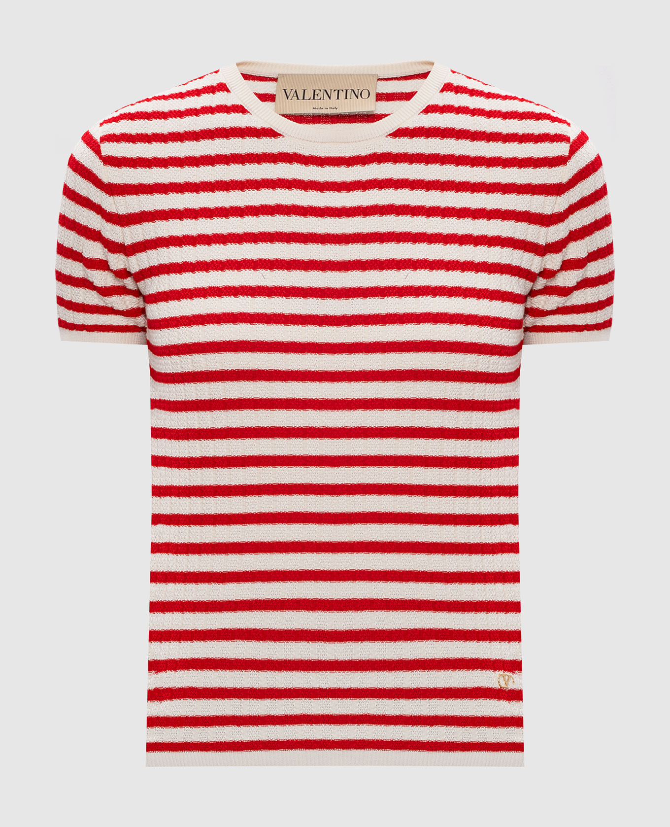 Белый топ в полоску