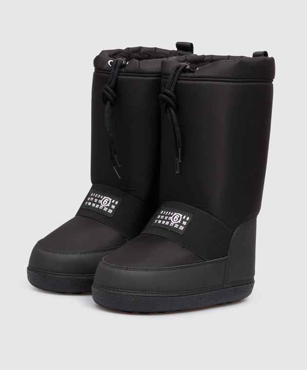Maison Margiela MM6 Дитячі чорні комбіновані чоботи з нашивкою 839503639 зображення 2