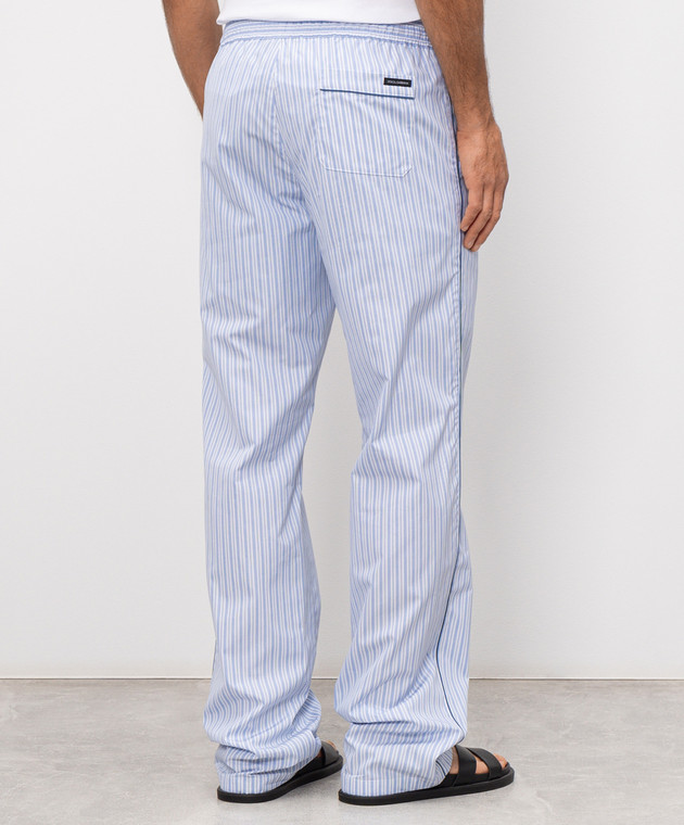 Dolce&Gabbana Блакитні штани в смужку в піжамному стилі GVRMATFR510 зображення 4