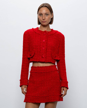 Dolce&Gabbana Красный укороченный твидовый жакет F27JCTHJMRM