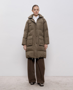 Brunello Cucinelli Коричневий пуховик MG5019946