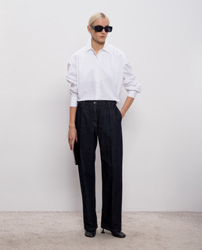 Jil Sander Біла сорочка з драпіруванням J02DL0281J45001