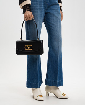 Valentino Черная кожаная сумка Vain с логотипом 7W0B0R93GCB
