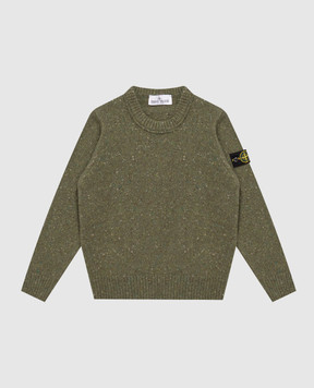 Stone Island Детский зеленый свитер с шерстью L2S165100005S0M1914