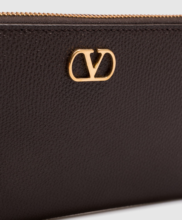 Valentino Коричневый кожаный кошелек VLogo 9W2P0BB3SNP изображение 4