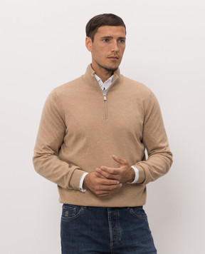 Brunello Cucinelli Бежевый джемпер из кашемира M2200124