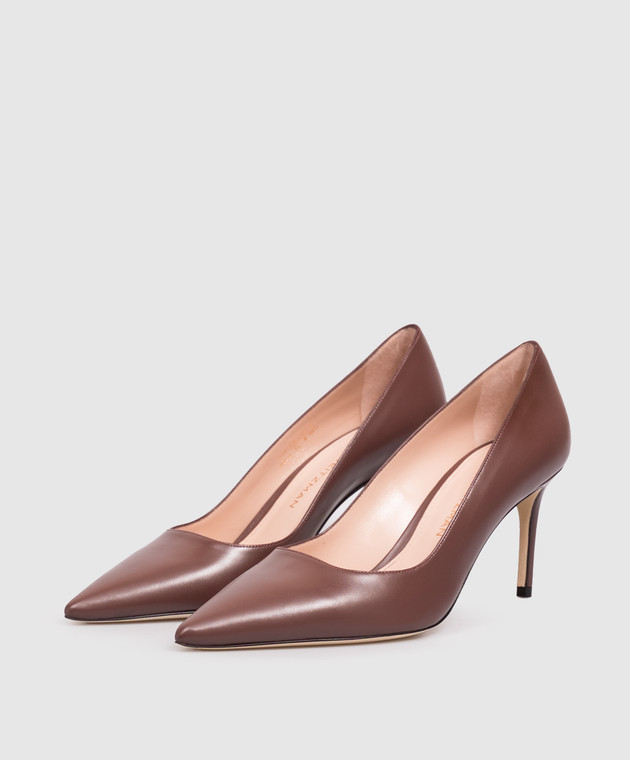 Stuart Weitzman Коричневые кожаные туфли POWER SK328 изображение 2