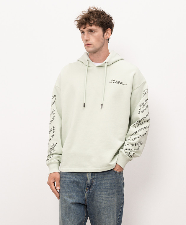Off-White Зеленые худи с принтом логотипа 44MBB12MS26F006 изображение 3