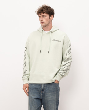 Off-White Зеленые худи с принтом логотипа 44MBB12MS26F006