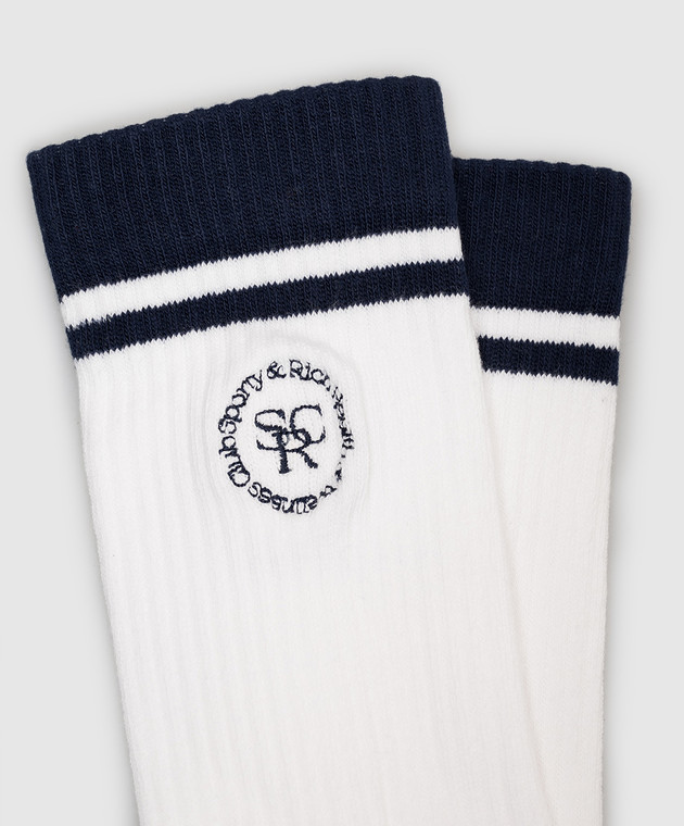 Sporty & Rich Білі шкарпетки з вишивкою AC02785305WH50 зображення 2