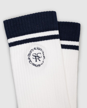 Sporty & Rich Білі шкарпетки з вишивкою AC02785305WH50