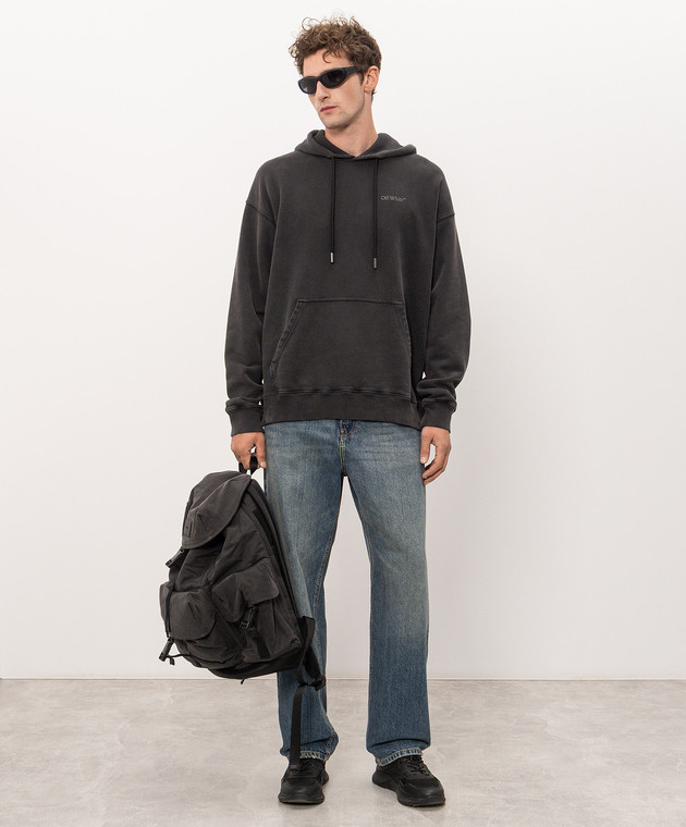 Off-White Серые худи Rugs Arrow 44MBB085F26F00J изображение 2