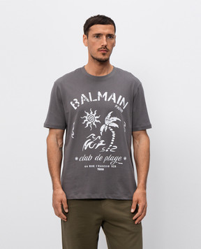 Balmain Сіра футболка Balmain Plage GH0EG000GF58