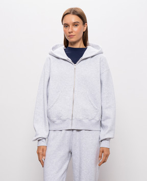 Sporty & Rich Сіра утеплена меланжева спортивна куртка з вишивкою логотипа ST10284300GY03w