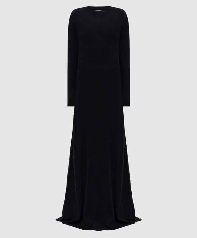 Ann Demeulemeester Черное платье макси Eva с открытой спиной с кашемиром B0010259FA049