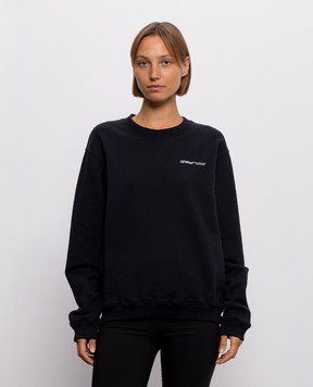 Off-White Чорний світшот з принтом логотипа 2FE00504T