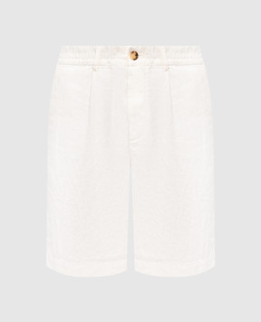Brunello Cucinelli Шорти кольору айворі з льону M243DU0065