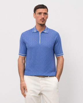 Castangia dal 1850 Синє поло з шовком NC04