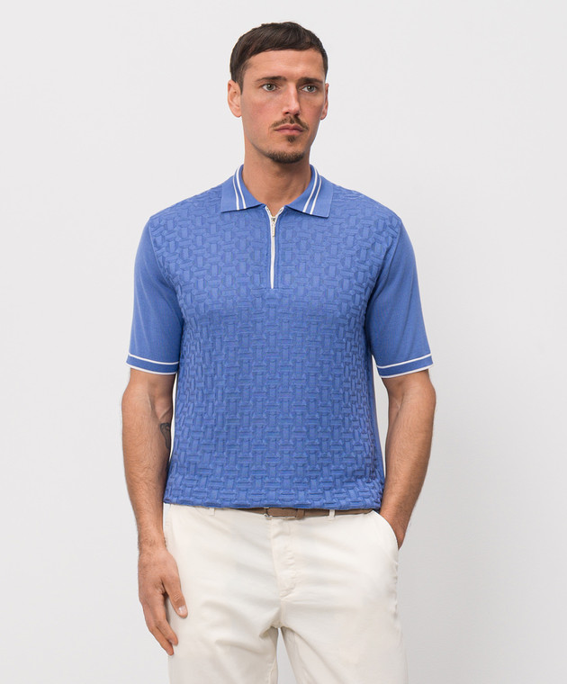 Castangia dal 1850 Синє поло з шовком NC04 зображення 3