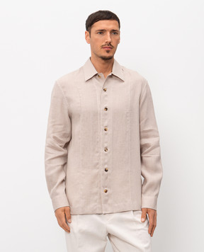 Brunello Cucinelli Бежева сорочка з льону MA6980618