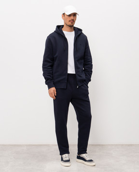 Trussardi Синя спортивна куртка з вишивкою емблеми G8068000130NMF503F01