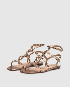 Valentino Рожеві шкіряні сандалі Rockstud 8W2S0A05QKH
