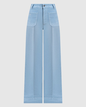 Victoria Beckham Голубые джинсы клеш Alina с патчем логотипа 1126DJE007252BS