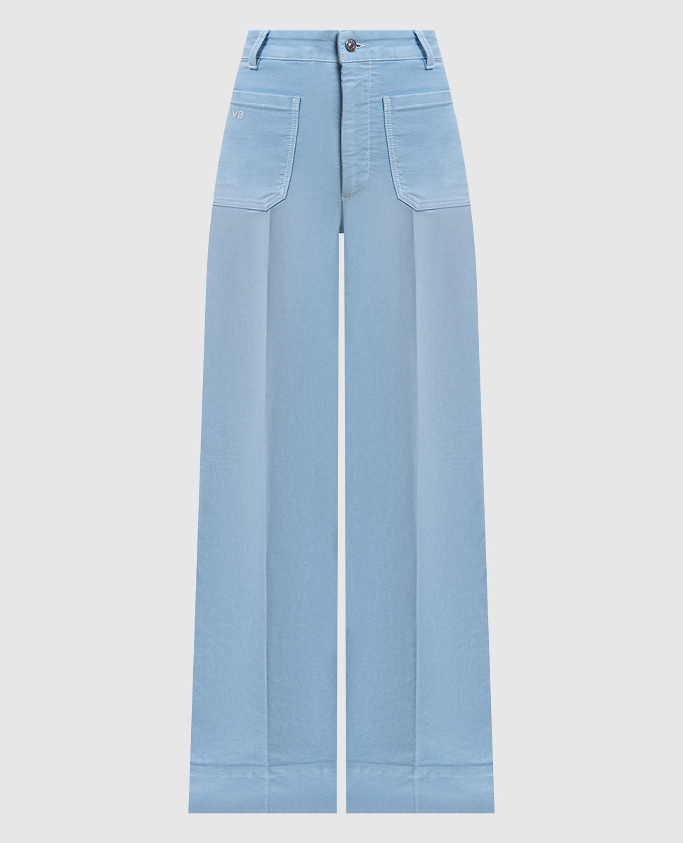 

Голубые джинсы клеш Alina с патчем логотипа, Голубой, Джинсы клеш