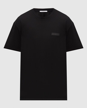 Givenchy Чорна футболка з нашивкою логотипа BM71NK3YSJ
