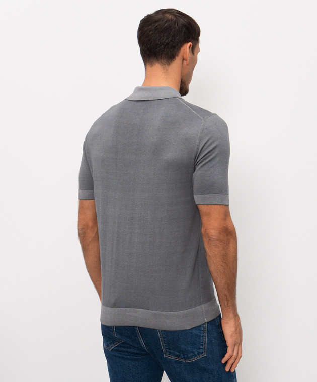Cashmere&Whiskey Сіре поло з бавовни M54268052 зображення 3