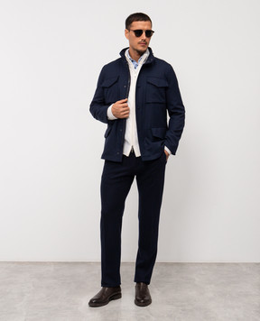 Pini Parma Білий кардиган з вовни і кашеміру FZIPCABLEBCO