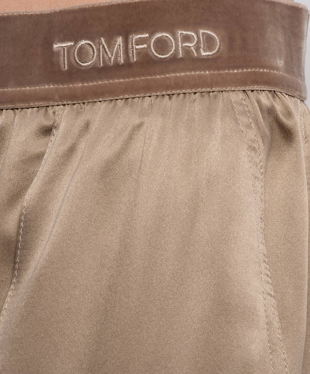 Tom Ford Бежевые брюки из шелка PAW683FAX1720 изображение 5