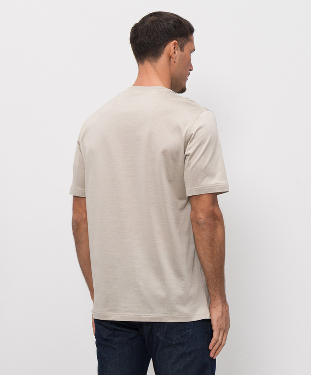Castangia dal 1850 Бежева футболка з вишивкою монограми DMTSDM30S26 зображення 4