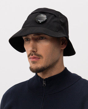 C.P. Company Чорна панама з патчем MAC046A110545A