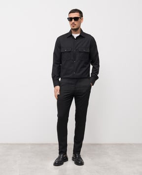 Marco Pescarolo Черные брюки из шерсти и шелка CARACCIOLO5322